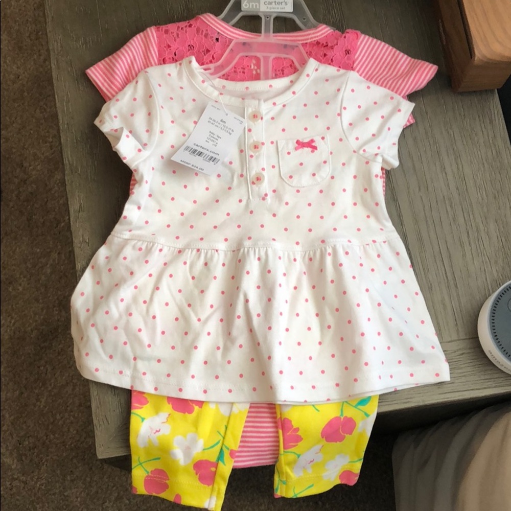 Carters onesie, shirt and leggings set